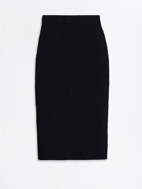 St.John Slit NINA SKIRT IN SANTA ROMA KNIT Black Classic Pencil Tailored Sz 8